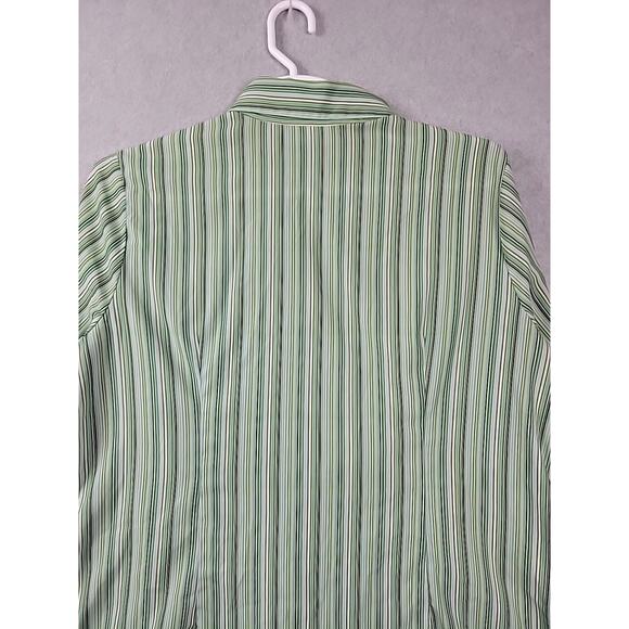 Croft & Barrow Stretch Green Striped 3/4 Sleeve Button Up Shirt Women's Plus 1X - Picture 7 of 12